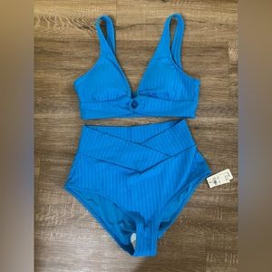Aerie Blue High waisted Swimsuit